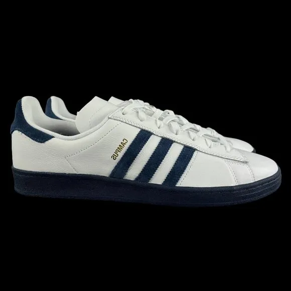 Adidas Campus ADV Mirrored Lines White Navy Blue Shoes HP9104 Men's Sizes 7 - 14