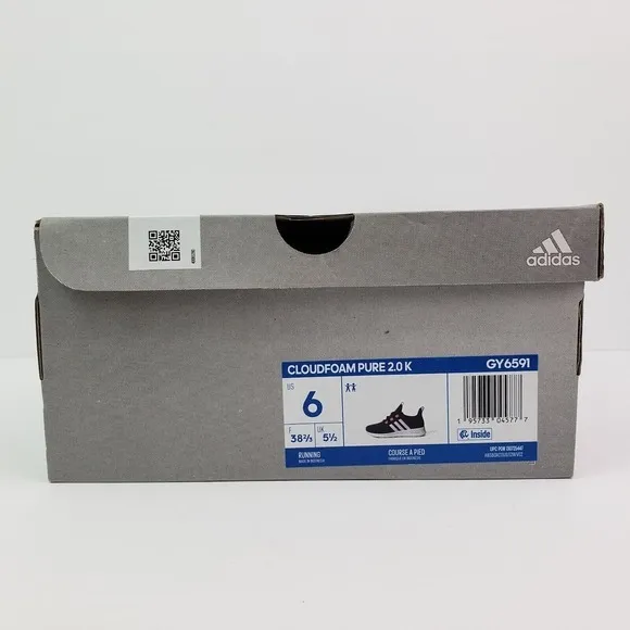 Adidas Cloudfoam Pure 2.0 K Boys Sz 6 Womens Sz 7 Blue Sneaker Shoes GY6591