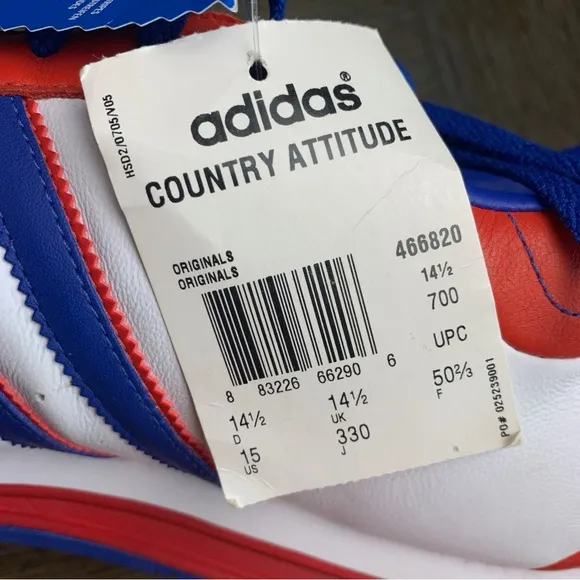 Adidas Country Attitude Dominican Republic 2006 Sz 15 Red White Blue Sneakers