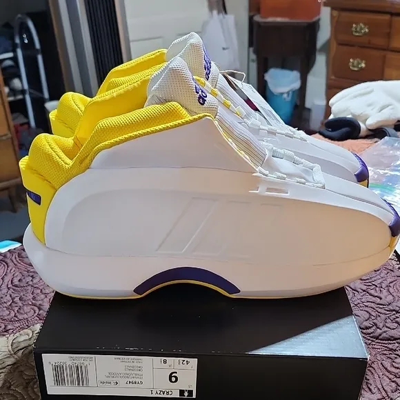 Adidas Crazy 1 Kobe Bryant Lakers Colorway Basketball Shoes Mens Size 9