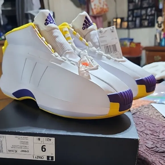 Adidas Crazy 1 Kobe Bryant Lakers Colorway Basketball Shoes Mens Size 9
