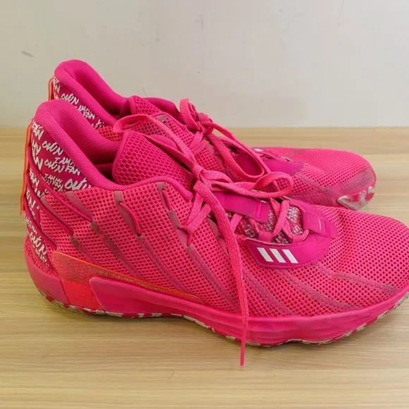 Adidas Dame 7 I Am my Own Fan Basketball Shoes Mens 15 Team Shock Pink Graffiti