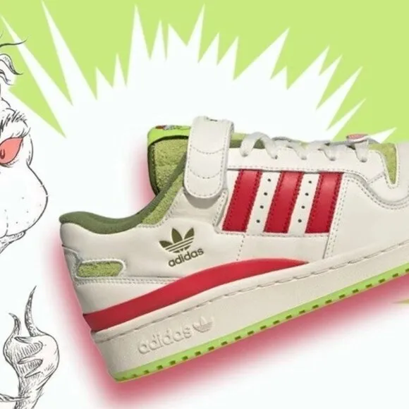 Adidas Dr. Seuss x Forum Low The Grinch Cream White Shoes - Men's Size 10