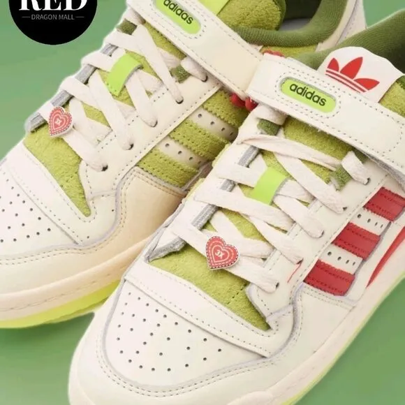 Adidas Dr. Seuss x Forum Low The Grinch Cream White Shoes - Men's Size 10