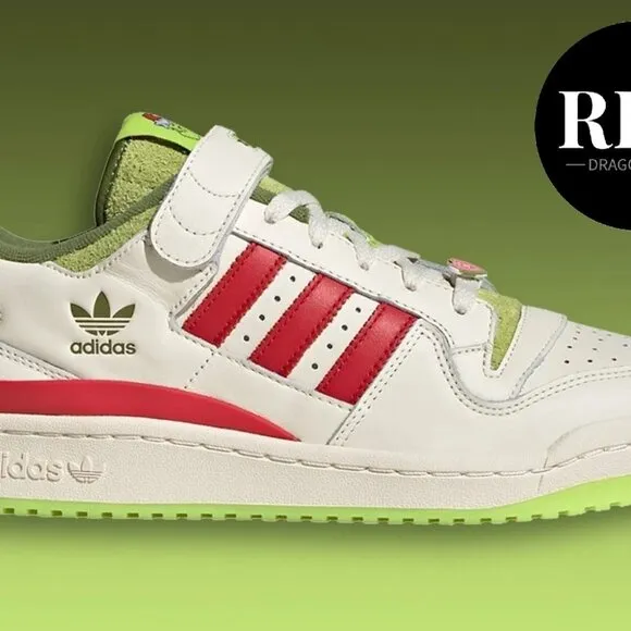 Adidas Dr. Seuss x Forum Low The Grinch Cream White Shoes - Men's Size 10