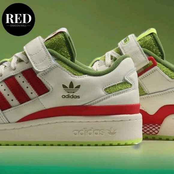 Adidas Dr. Seuss x Forum Low The Grinch Cream White Shoes - Men's Size 10