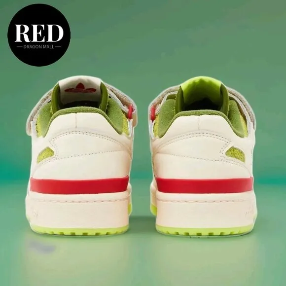 Adidas Dr. Seuss x Forum Low The Grinch Cream White Shoes - Men's Size 10