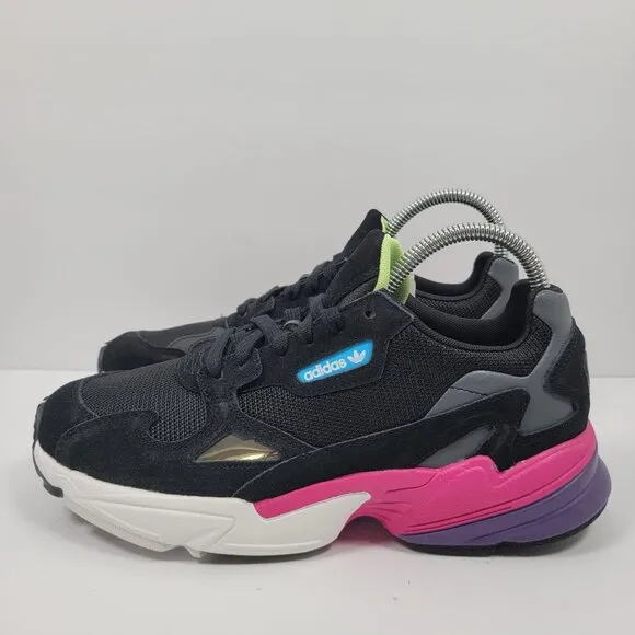 Adidas Falcon Women's Black Shock Pink Running Shoes CG6219 US Size 9 NWT