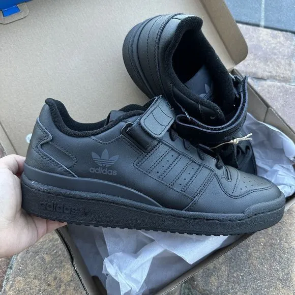Adidas Forum Low Triple Black Men's Athletic Shoes GV9766