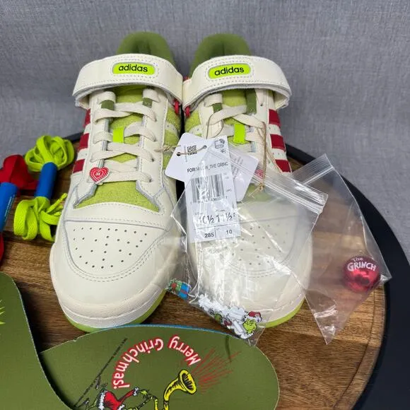 adidas Forum Low x Grinch Men's Size 10.5 Shoes White Green Red ID3512