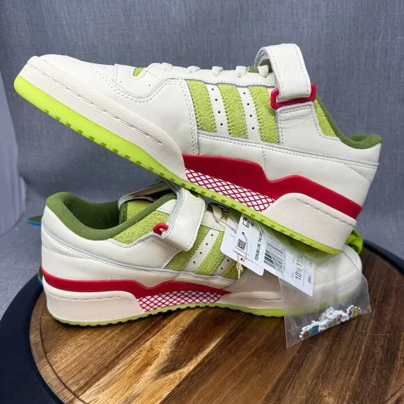 adidas Forum Low x Grinch Men's Size 10.5 Shoes White Green Red ID3512