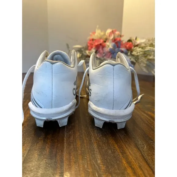 Adidas® Freak MD 20 Football Cleats White &amp; Metallic Silver Size 8.5 FW3576