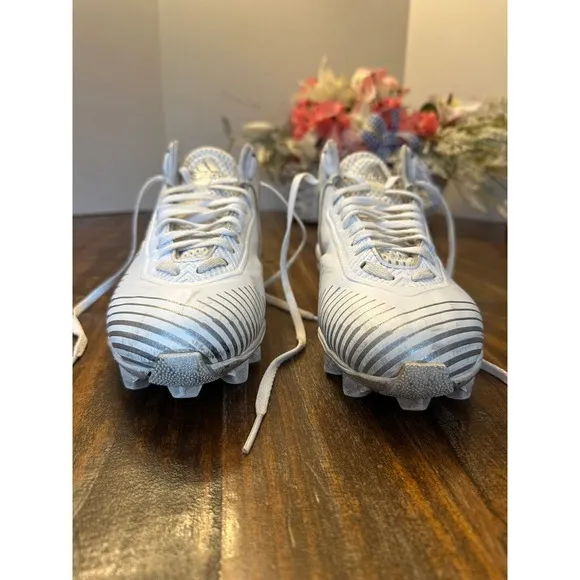 Adidas® Freak MD 20 Football Cleats White &amp; Metallic Silver Size 8.5 FW3576