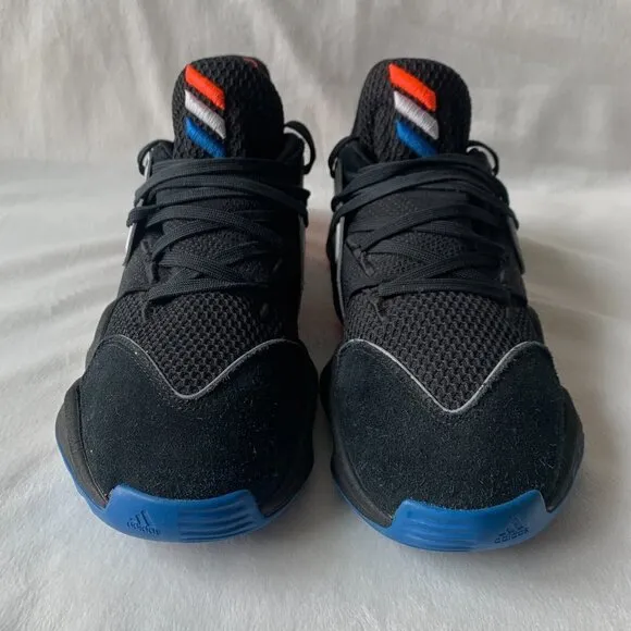 adidas‎ Harden Vol. 4 Mens 7.5 Black Red Blue Basketball Shoes Sneakers Low Top