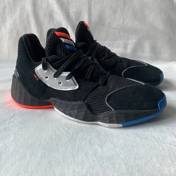 adidas‎ Harden Vol. 4 Mens 7.5 Black Red Blue Basketball Shoes Sneakers Low Top