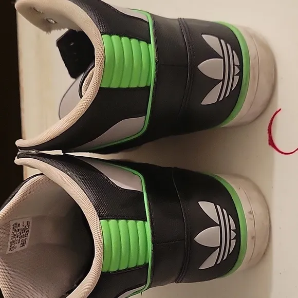 Adidas High Top Originals Grey, Black, Lime Green, Mens Size 12, Worn