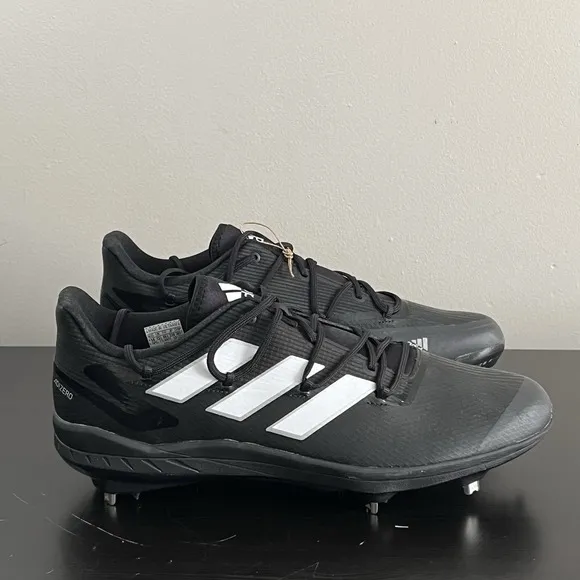 Adidas Icon 7 Baseball Shoes Metal Cleats Black Low Top Mens SIze 14