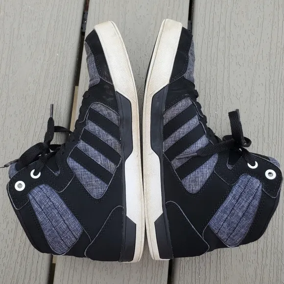 Adidas | M7 | Black/Gray Neo Raleigh Mid Top Basketball Sneakers
