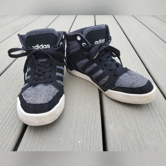 Adidas | M7 | Black/Gray Neo Raleigh Mid Top Basketball Sneakers