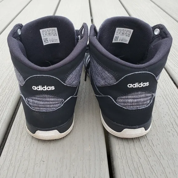 Adidas | M7 | Black/Gray Neo Raleigh Mid Top Basketball Sneakers