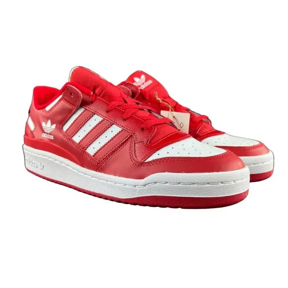 Adidas Men's Forum Low CL Scarlet Red White Shoes HQ1495 Sizes 9 - 13