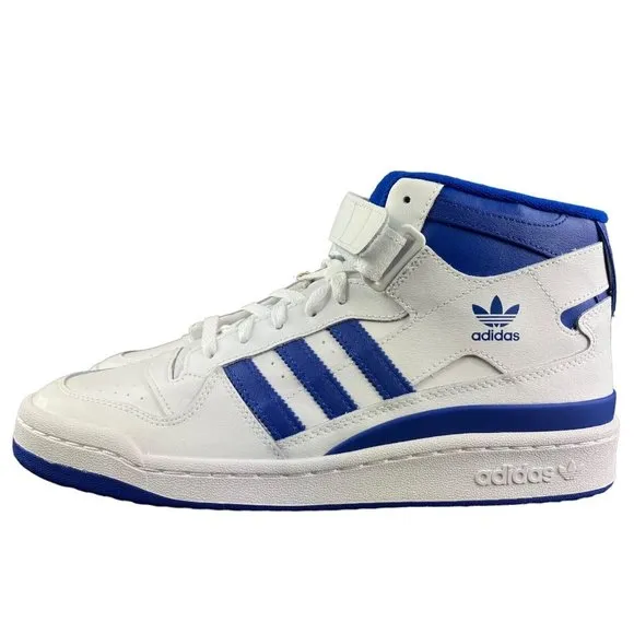 Adidas Men's Forum Mid White Royal Blue Shoes FY4976 Sizes 9 - 13