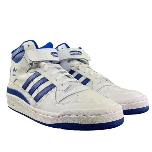 Adidas Men's Forum Mid White Royal Blue Shoes FY4976 Sizes 9 - 13