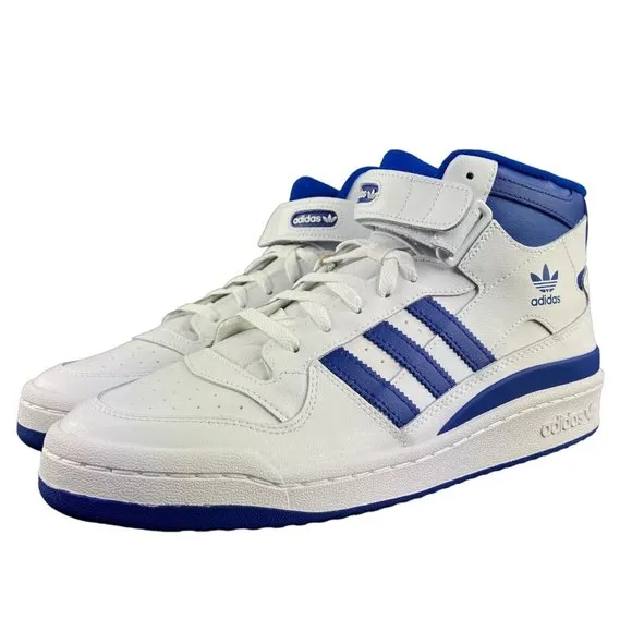 Adidas Men's Forum Mid White Royal Blue Shoes FY4976 Sizes 9 - 13