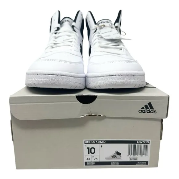 Adidas Men’s Hoops 3.0 Mid GW3019 White/Black Size 10