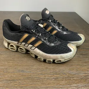 Adidas Men's Size 15 Megaride Black &amp; Gold Running Sneakers 2004