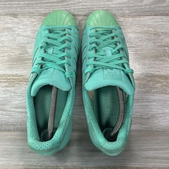 Adidas Men's Superstar Adicolor Reflective Shock Mint Sneakers Size 10.5