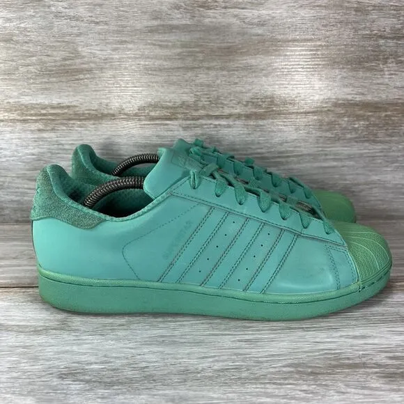 Adidas Men's Superstar Adicolor Reflective Shock Mint Sneakers Size 10.5