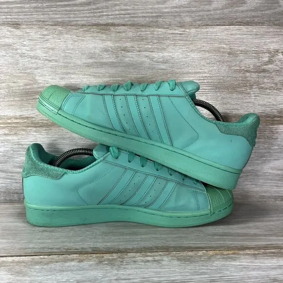 Adidas Men's Superstar Adicolor Reflective Shock Mint Sneakers Size 10.5