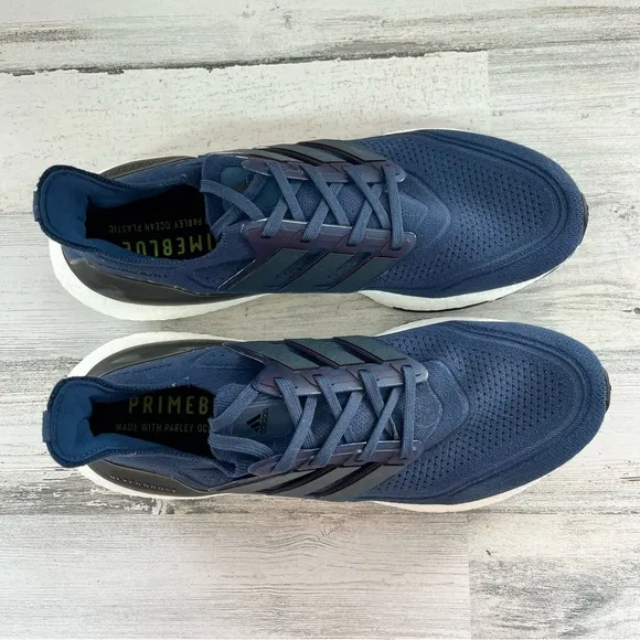 Adidas Men’s UltraBoost Lace Up Running Shoes In Blue Size 12