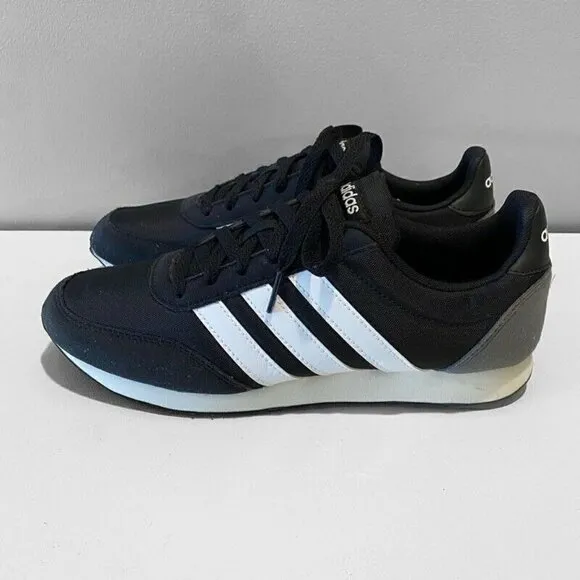 Adidas Mens V Racer 2.0 Sneakers Shoes Black BC0106 7.5