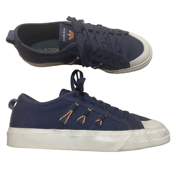 Adidas NIZZA 'SHADOW NAVY BEAM ORANGE' GOATs Size 8 Men, Fit like 9.5 Women