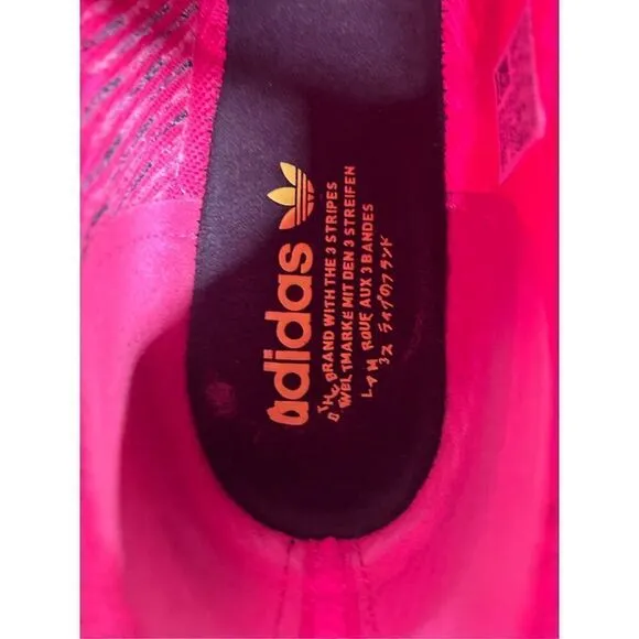 ADIDAS NMD Racer Primeknit Boost Running Shoes CQ2442 Solar Pink Men's US 11.5