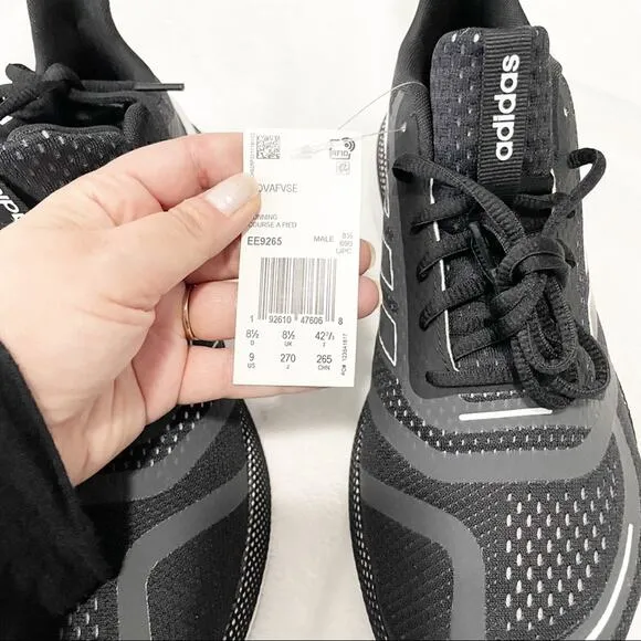 Adidas Nova running shoes black white cloud foam ortholite men’s 9