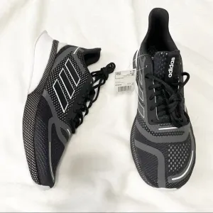 Adidas Nova running shoes black white cloud foam ortholite men’s 9