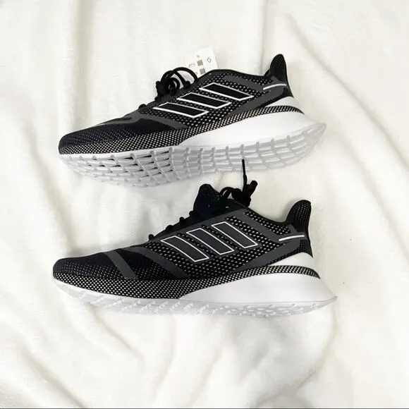Adidas Nova running shoes black white cloud foam ortholite men’s 9