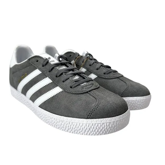 Adidas Originals Gazelle J Grey Three White Shoes FW0716 Youth Sz 3.5-7