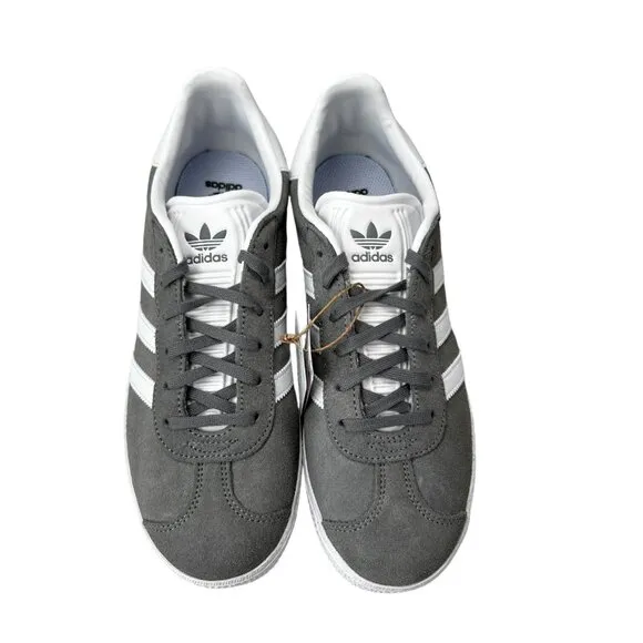 Adidas Originals Gazelle J Grey Three White Shoes FW0716 Youth Sz 3.5-7