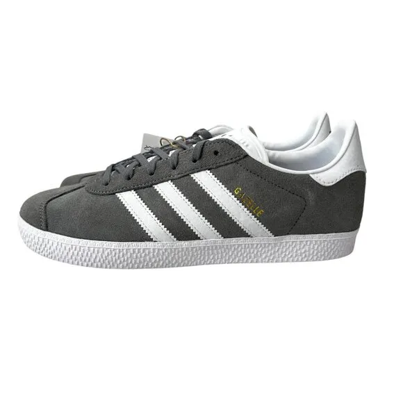 Adidas Originals Gazelle J Grey Three White Shoes FW0716 Youth Sz 3.5-7