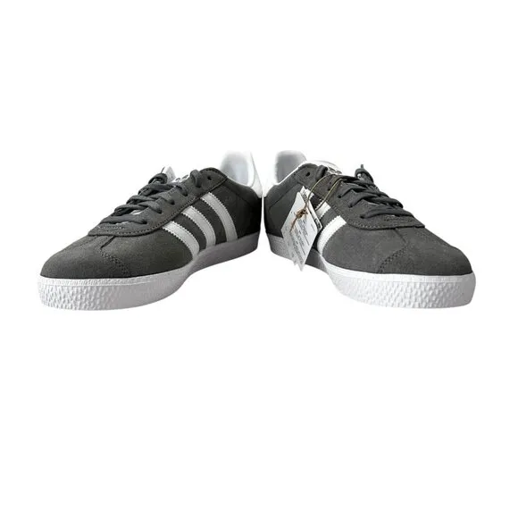 Adidas Originals Gazelle J Grey Three White Shoes FW0716 Youth Sz 3.5-7