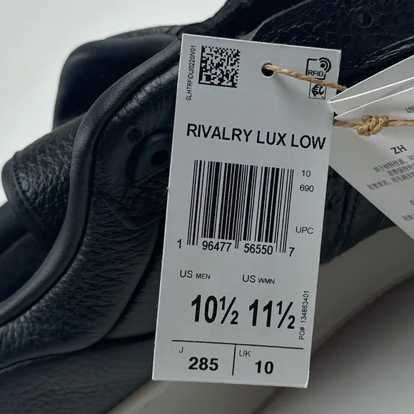 Adidas Originals Rivalry Lux Mens 8 Black Basketball Shoes Sneakers Low ID3950