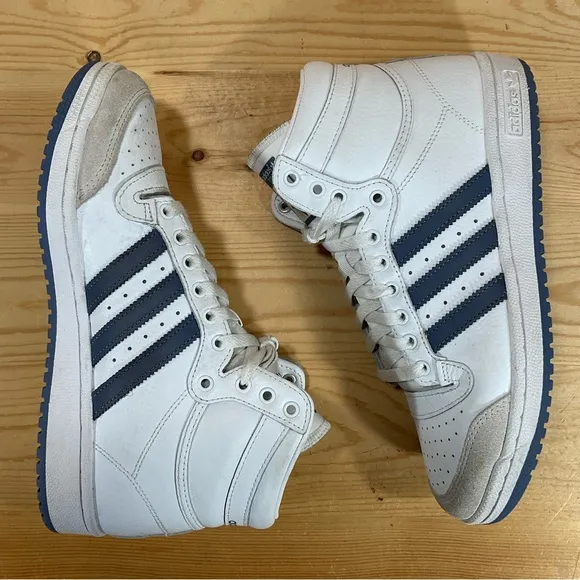 adidas Originals Top Ten Basketball Shoes# FY7095RetroMen's 8White Crew Blue