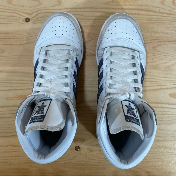 adidas Originals Top Ten Basketball Shoes# FY7095RetroMen's 8White Crew Blue