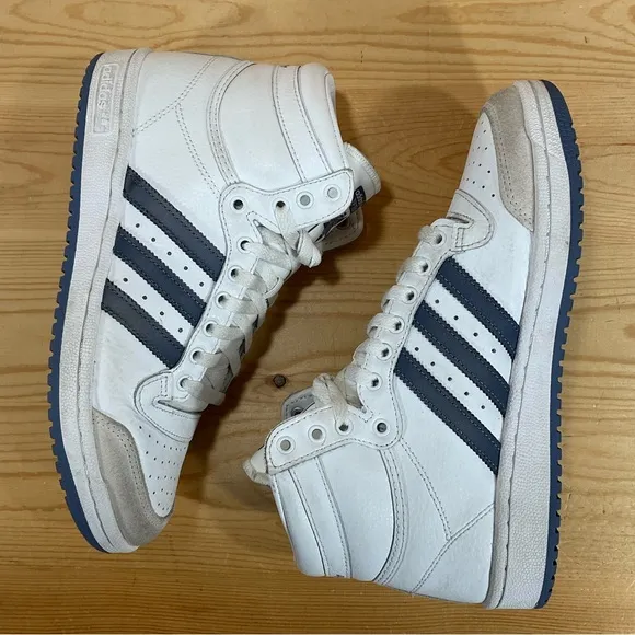 adidas Originals Top Ten Basketball Shoes# FY7095RetroMen's 8White Crew Blue