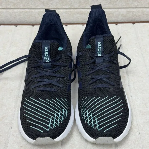 Adidas Parley Running Shoes Black Teal 10.5 Mesh Lightweight Athletic Sneakers
