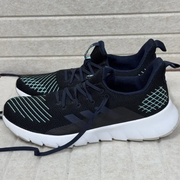 Adidas Parley Running Shoes Black Teal 10.5 Mesh Lightweight Athletic Sneakers